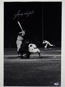 Sandy Koufax Signed Frank Worth Photo From No-Hitter vs Mets BW 16x20 